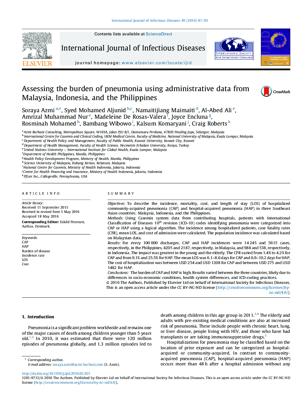 Assessing the burden of pneumonia using administrative data from Malaysia, Indonesia, and the Philippines