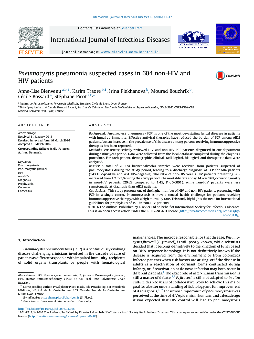 Pneumocystis pneumonia suspected cases in 604 non-HIV and HIV patients