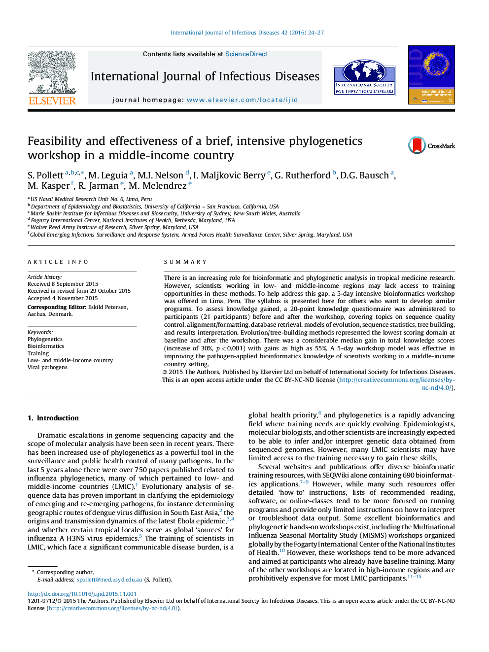 Feasibility and effectiveness of a brief, intensive phylogenetics workshop in a middle-income country