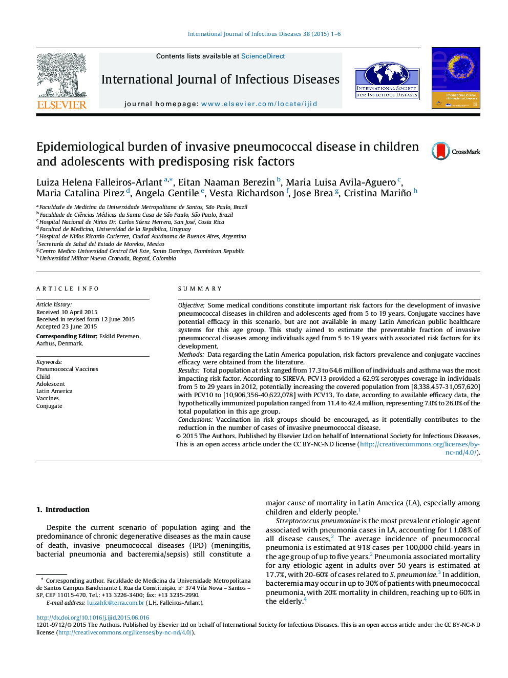 Epidemiological burden of invasive pneumococcal disease in children and adolescents with predisposing risk factors