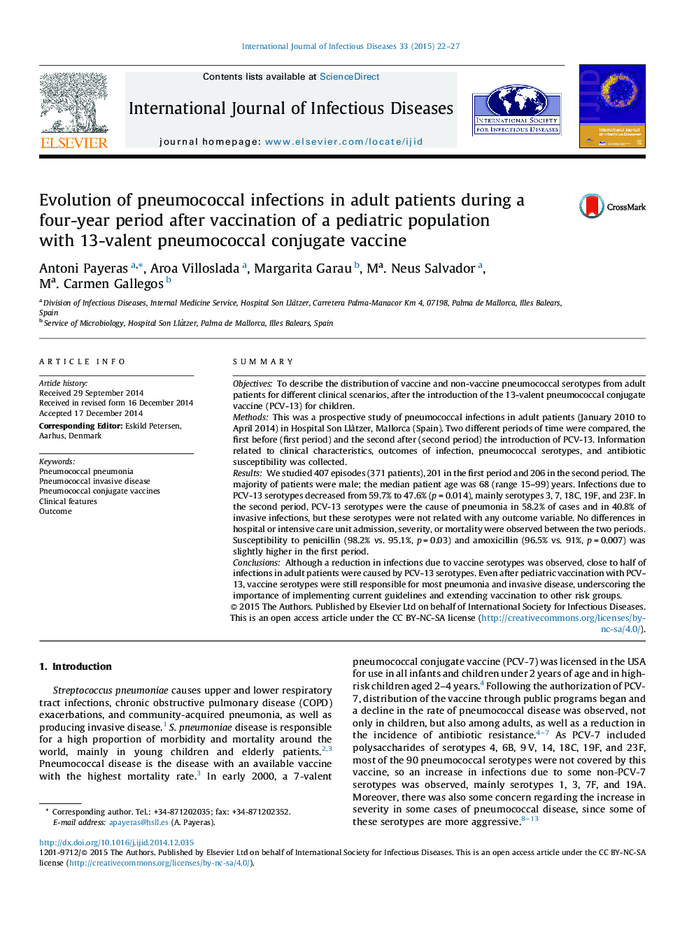 Evolution of pneumococcal infections in adult patients during a four-year period after vaccination of a pediatric population with 13-valent pneumococcal conjugate vaccine