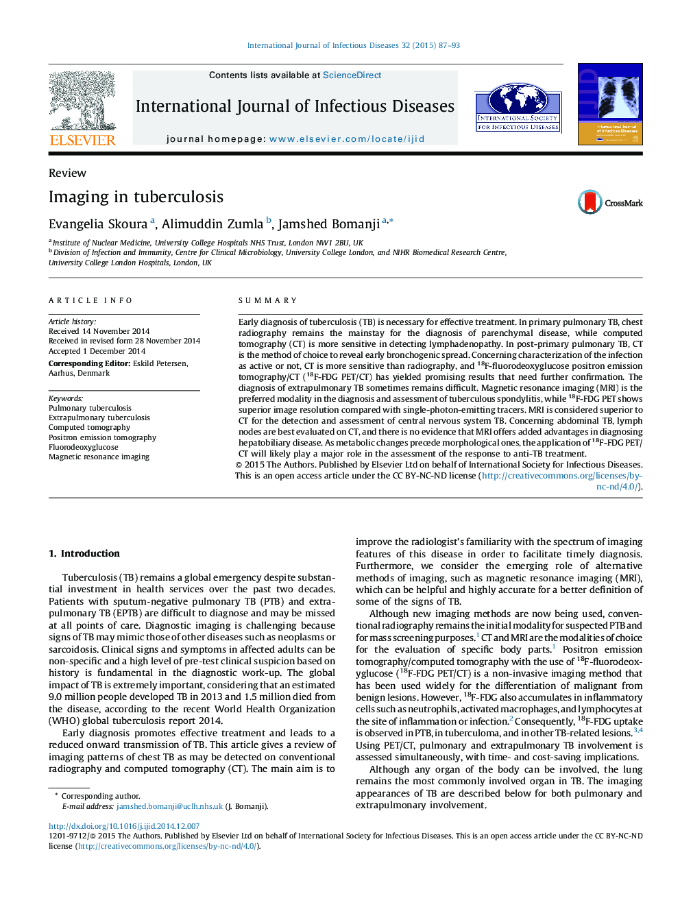 Imaging in tuberculosis