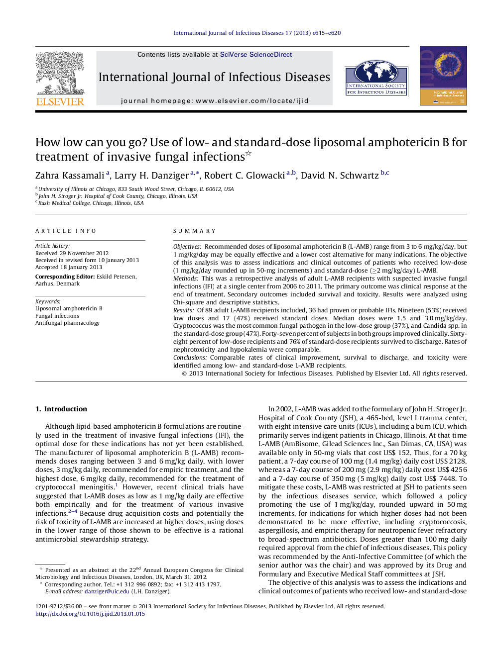 How low can you go? Use of low- and standard-dose liposomal amphotericin B for treatment of invasive fungal infections 