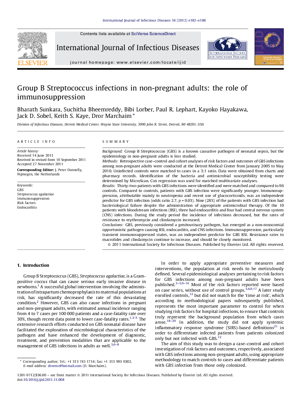 Group B Streptococcus infections in non-pregnant adults: the role of immunosuppression