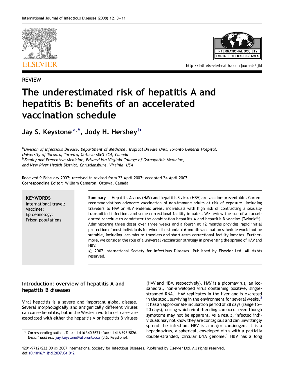 The underestimated risk of hepatitis A and hepatitis B: benefits of an accelerated vaccination schedule