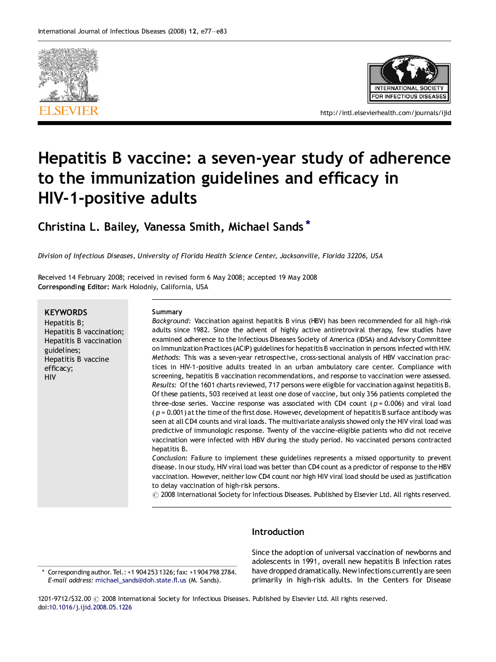 Hepatitis B vaccine: a seven-year study of adherence to the immunization guidelines and efficacy in HIV-1-positive adults