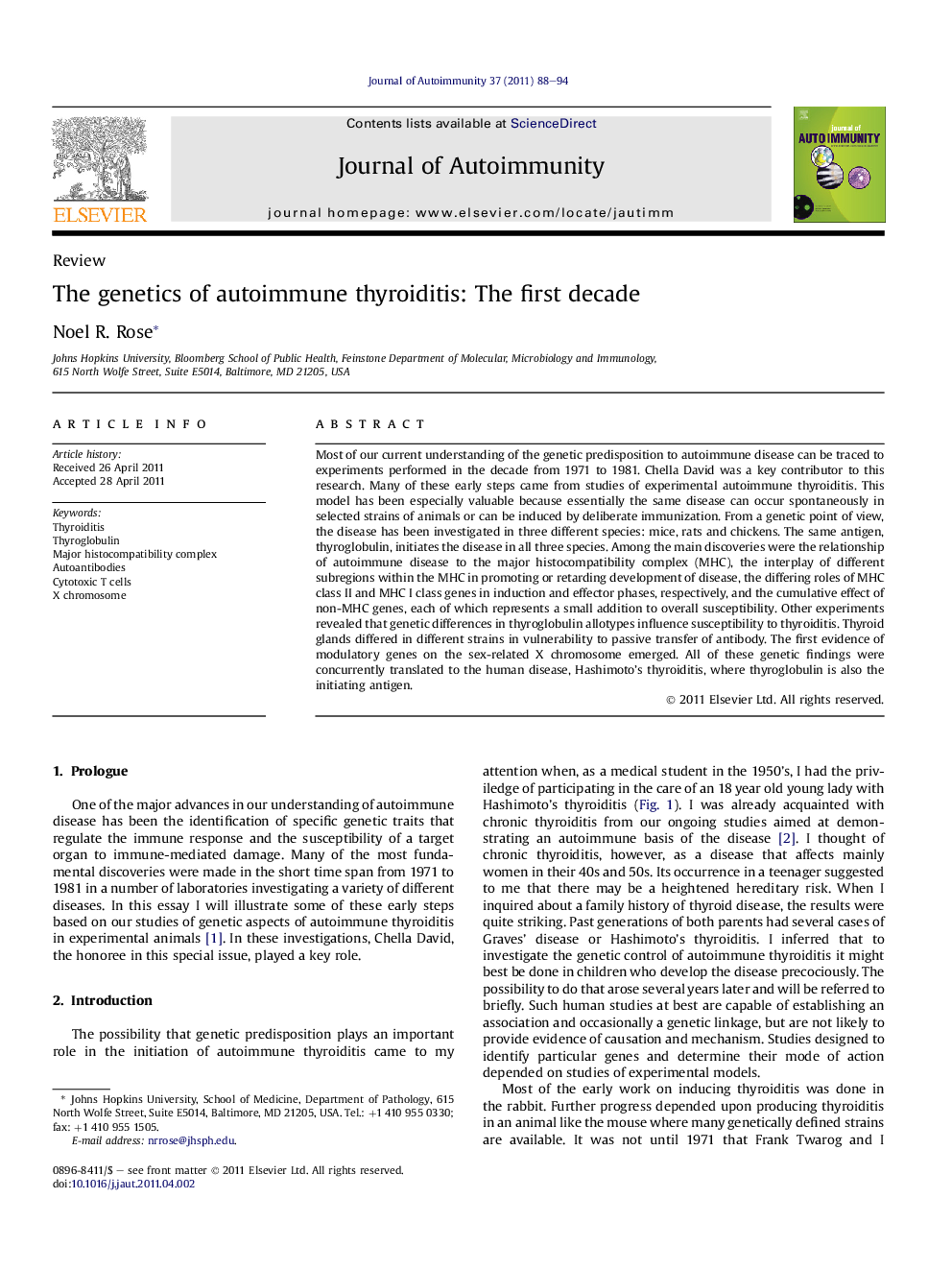 The genetics of autoimmune thyroiditis: The first decade