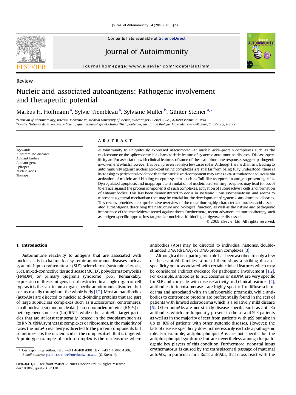 Nucleic acid-associated autoantigens: Pathogenic involvement and therapeutic potential