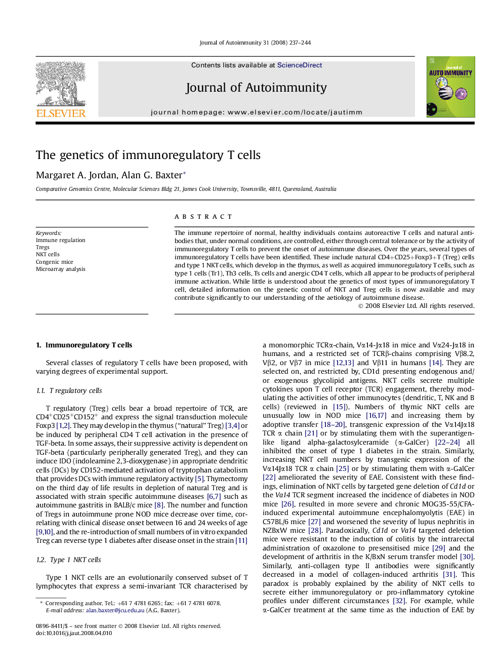 The genetics of immunoregulatory T cells