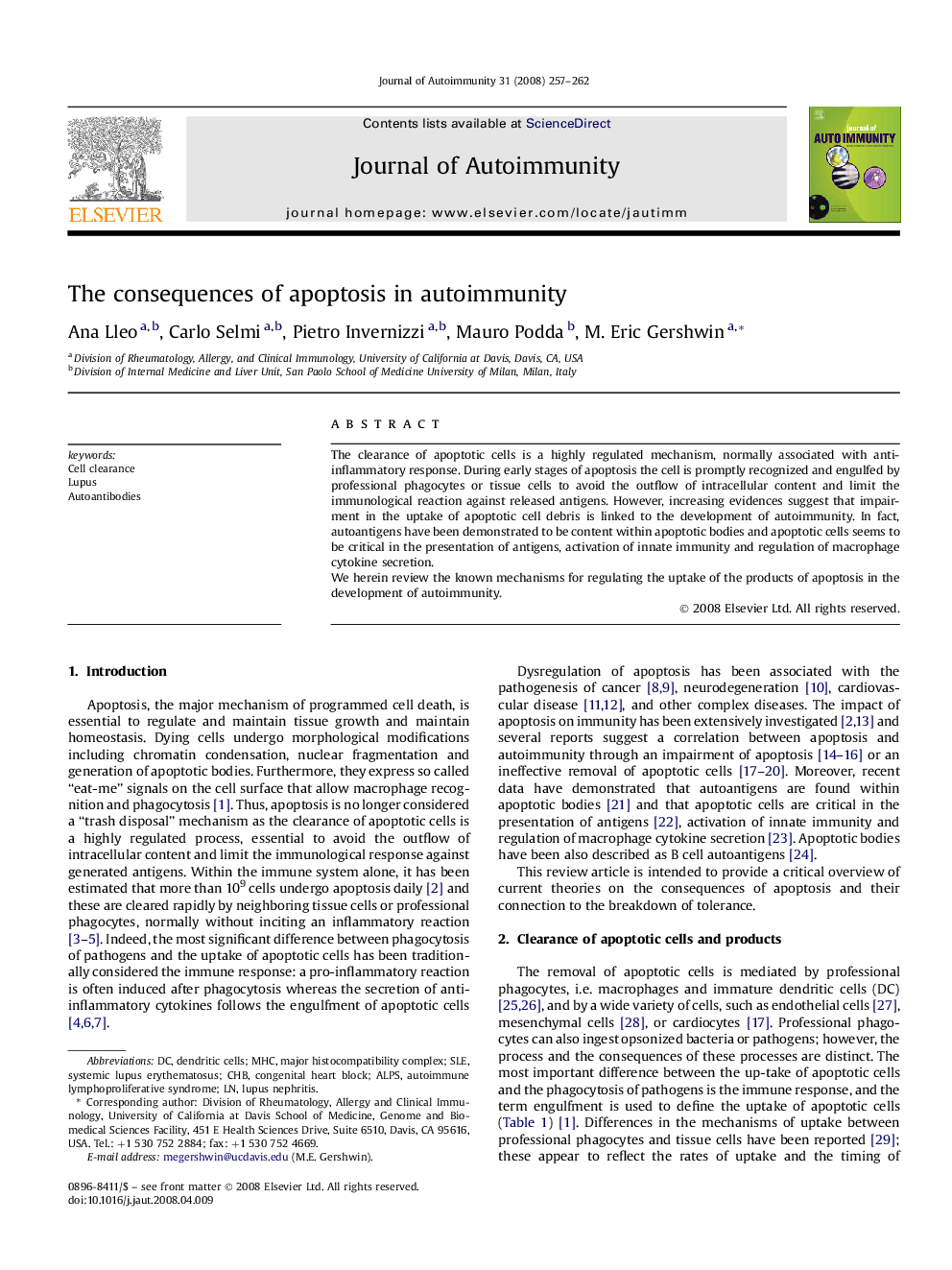 The consequences of apoptosis in autoimmunity