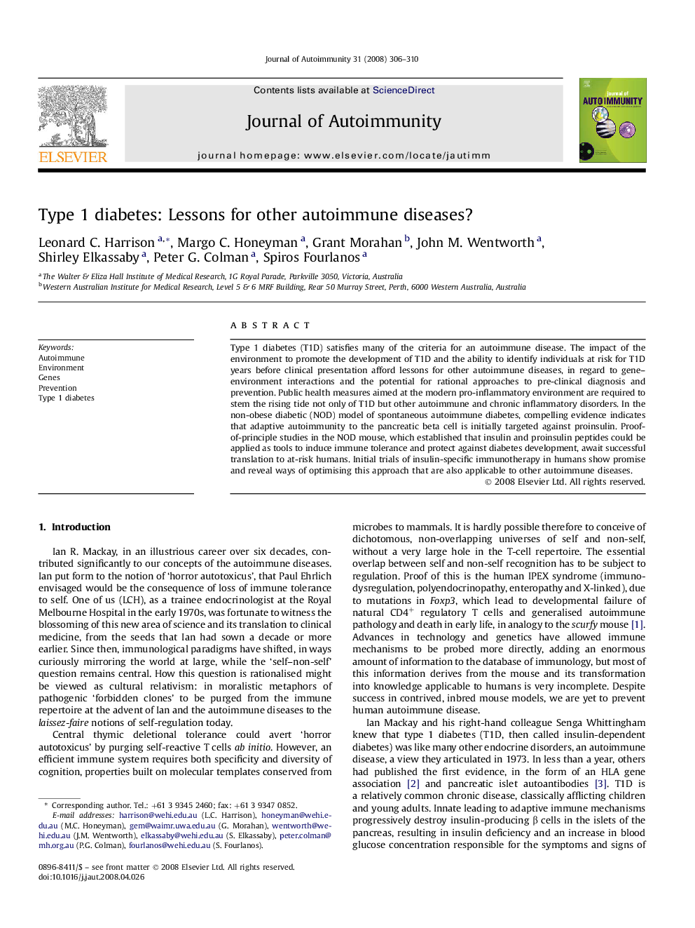 Type 1 diabetes: Lessons for other autoimmune diseases?