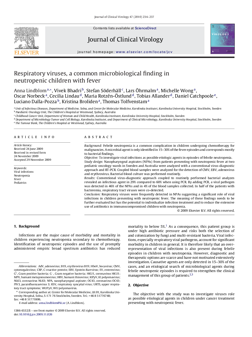 Respiratory viruses, a common microbiological finding in neutropenic children with fever