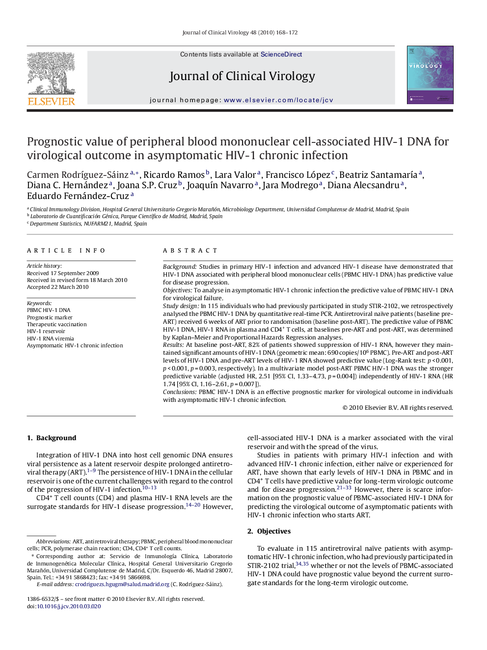 Prognostic value of peripheral blood mononuclear cell-associated HIV-1 DNA for virological outcome in asymptomatic HIV-1 chronic infection