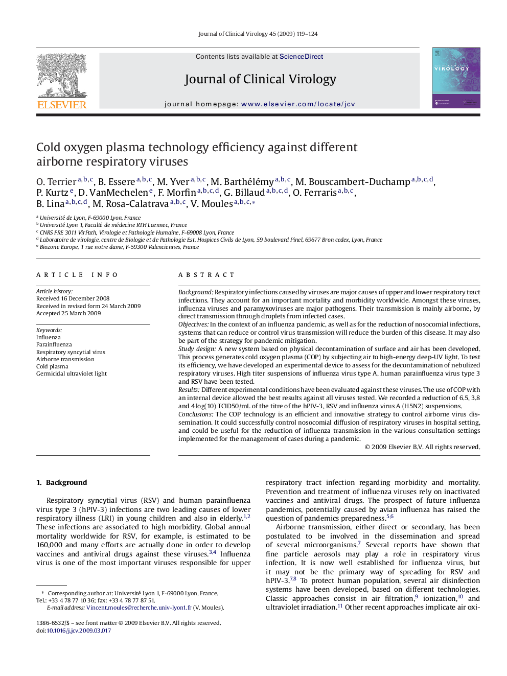 Cold oxygen plasma technology efficiency against different airborne respiratory viruses