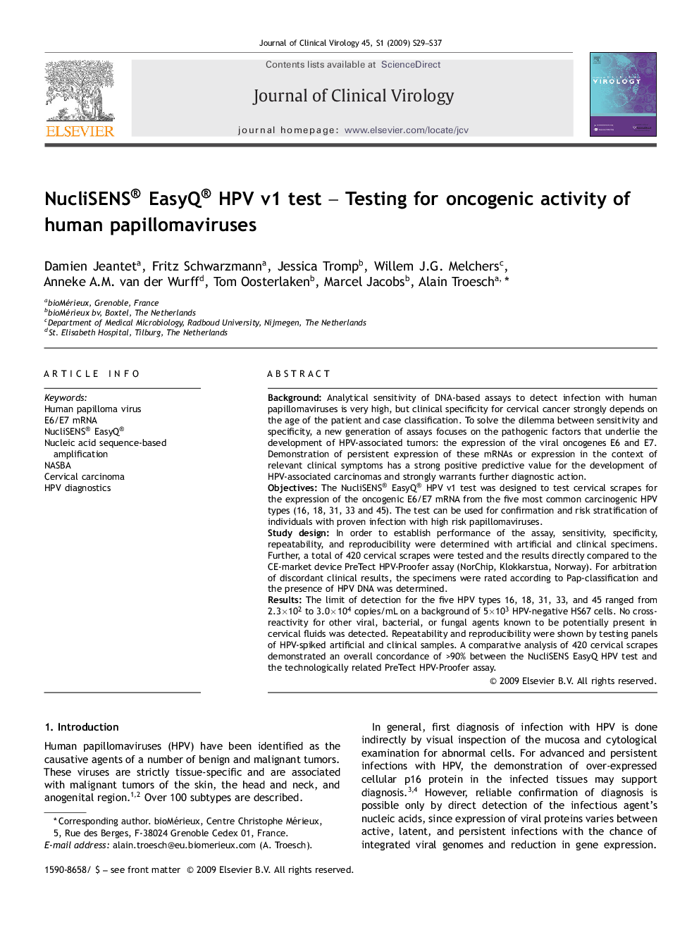 NucliSENS® EasyQ® HPV v1 test – Testing for oncogenic activity of human papillomaviruses