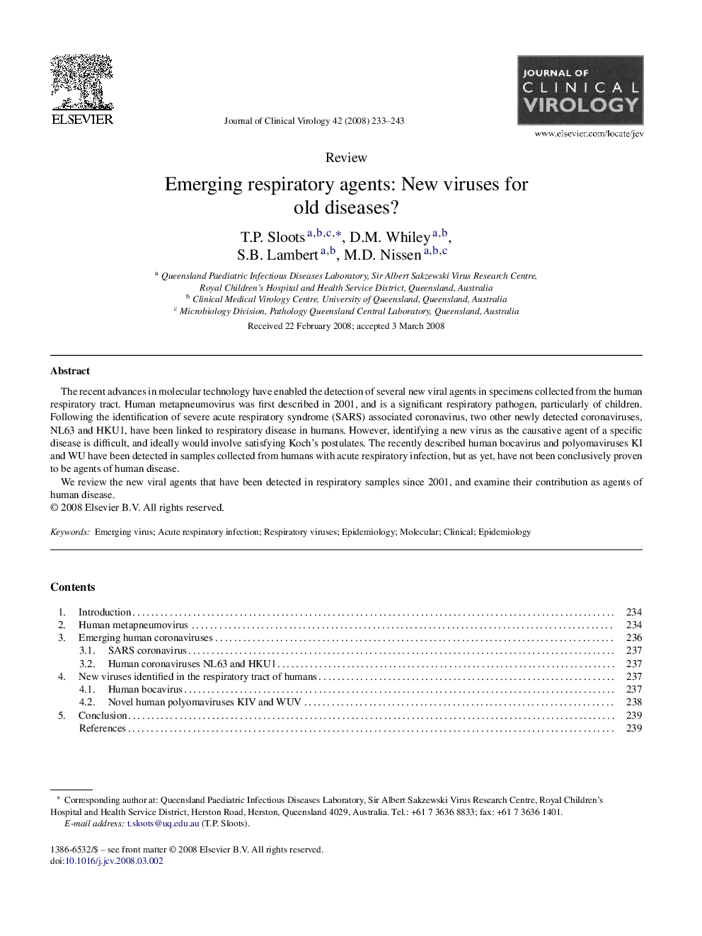 Emerging respiratory agents: New viruses for old diseases?
