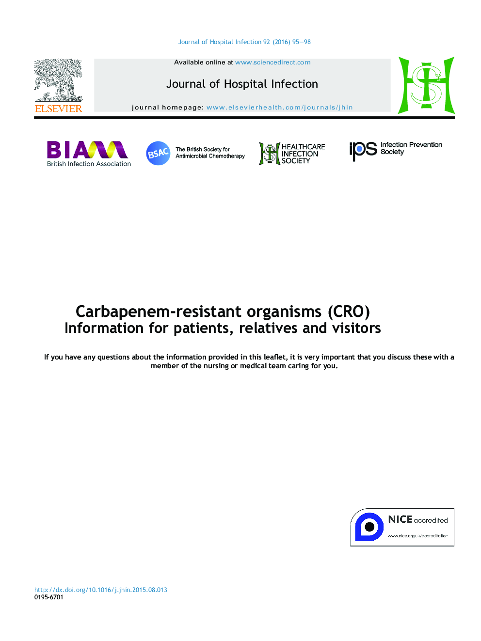 Carbapenem-resistant organisms (CRO)