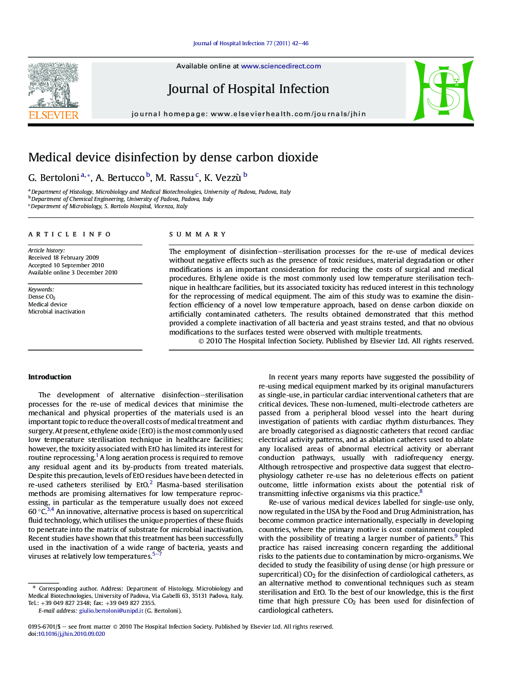 Medical device disinfection by dense carbon dioxide