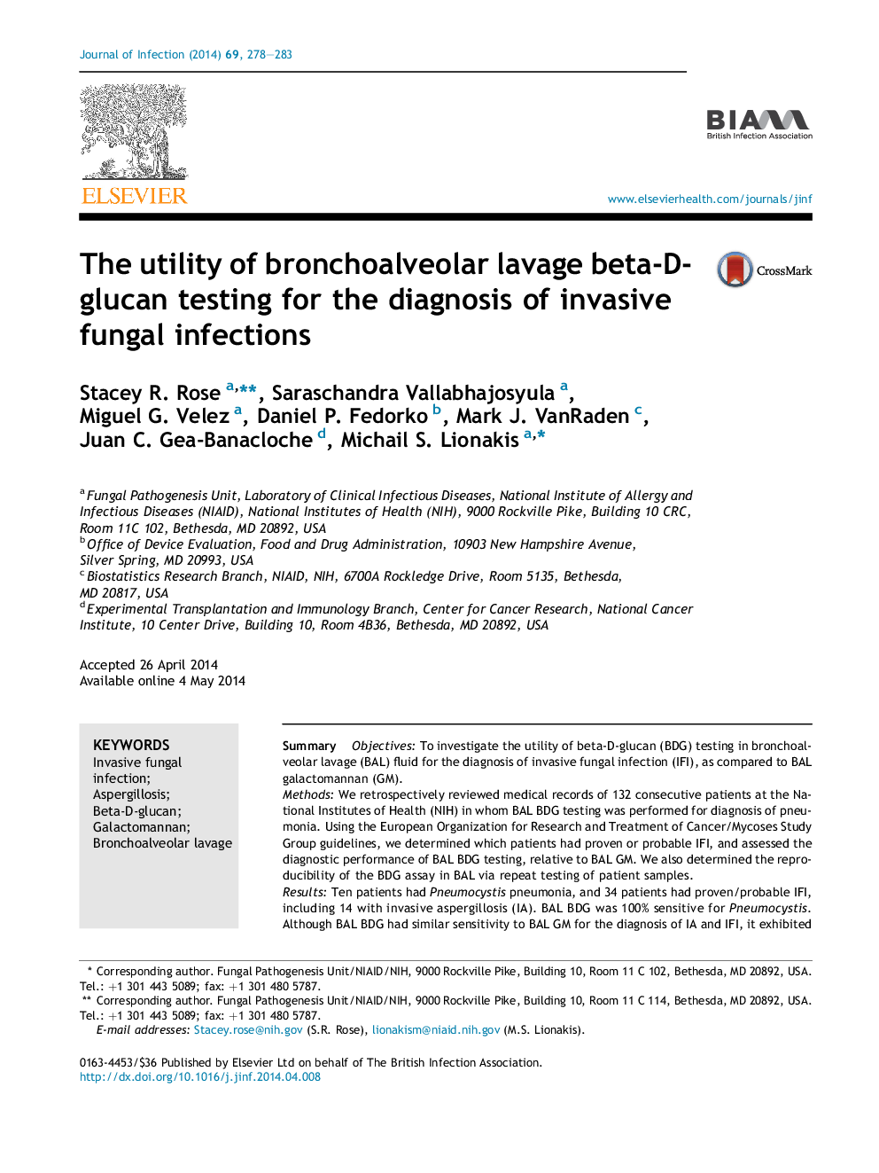 The utility of bronchoalveolar lavage beta-D-glucan testing for the diagnosis of invasive fungal infections