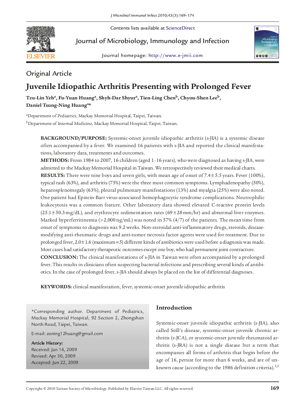 Juvenile Idiopathic Arthritis Presenting with Prolonged Fever