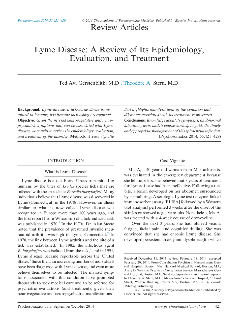 Lyme Disease: A Review of Its Epidemiology, Evaluation, and Treatment