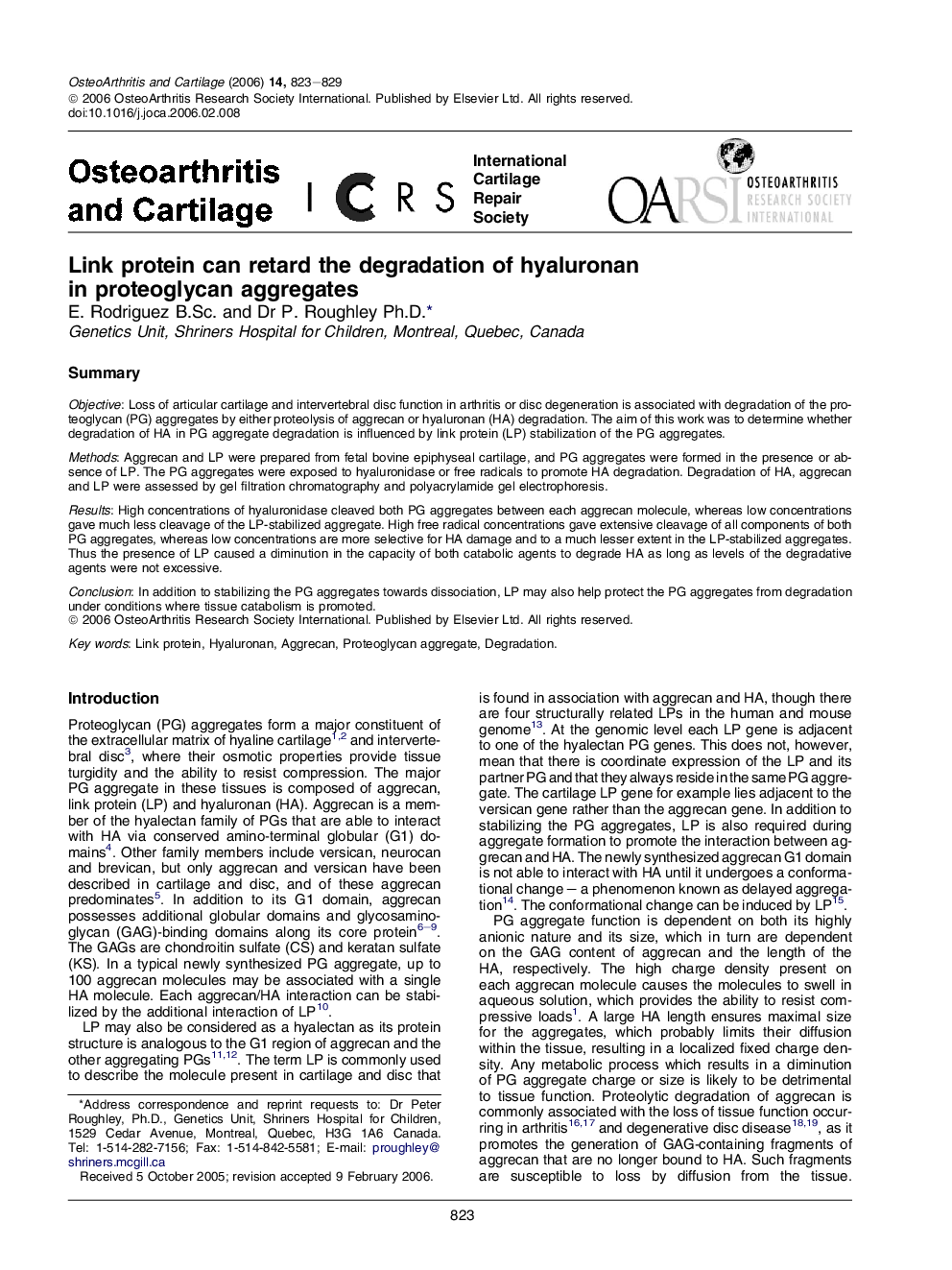 Link protein can retard the degradation of hyaluronan in proteoglycan aggregates