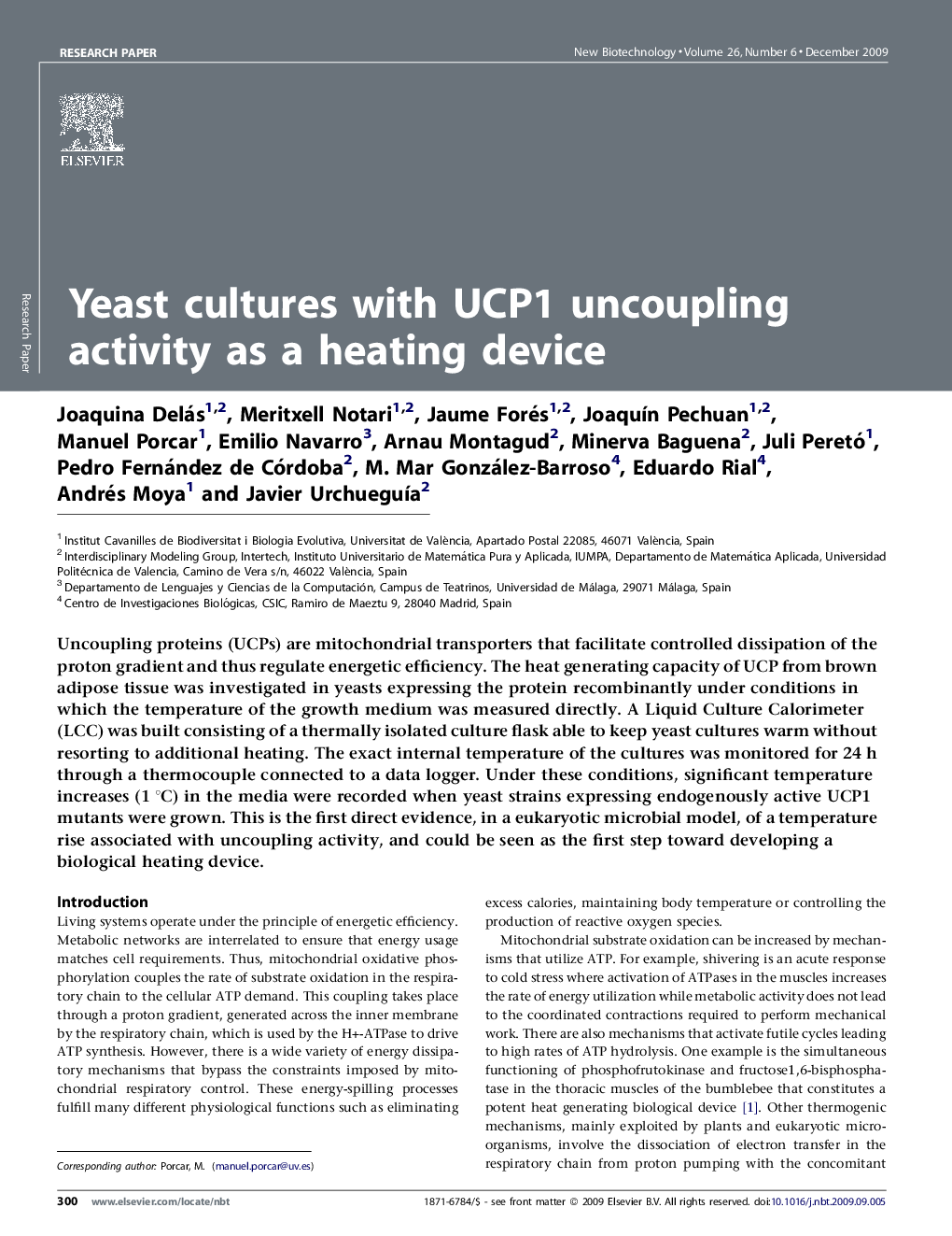 Yeast cultures with UCP1 uncoupling activity as a heating device