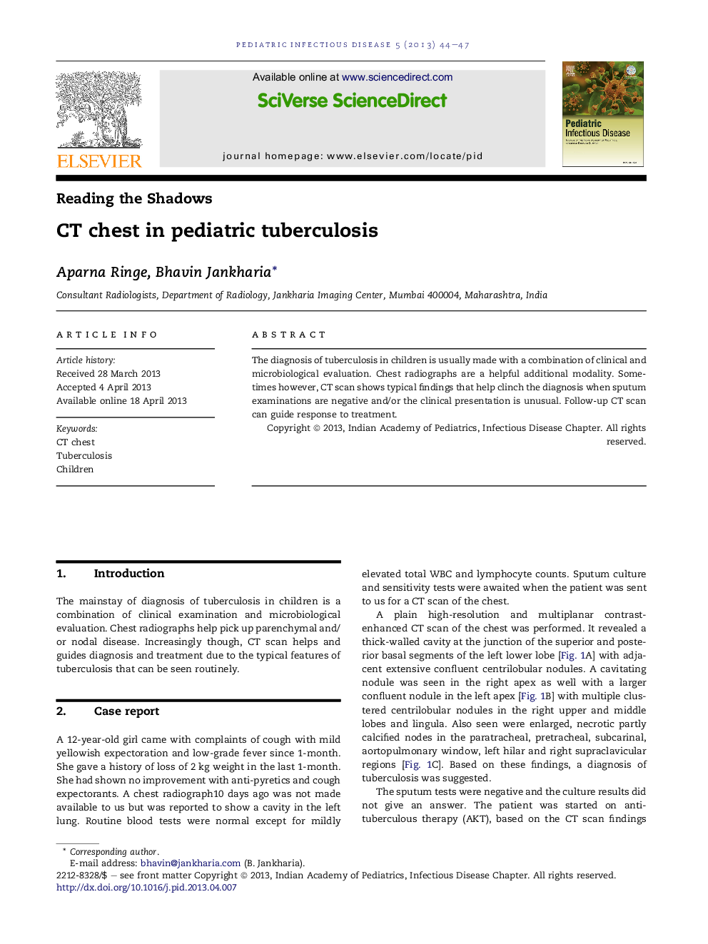 CT chest in pediatric tuberculosis