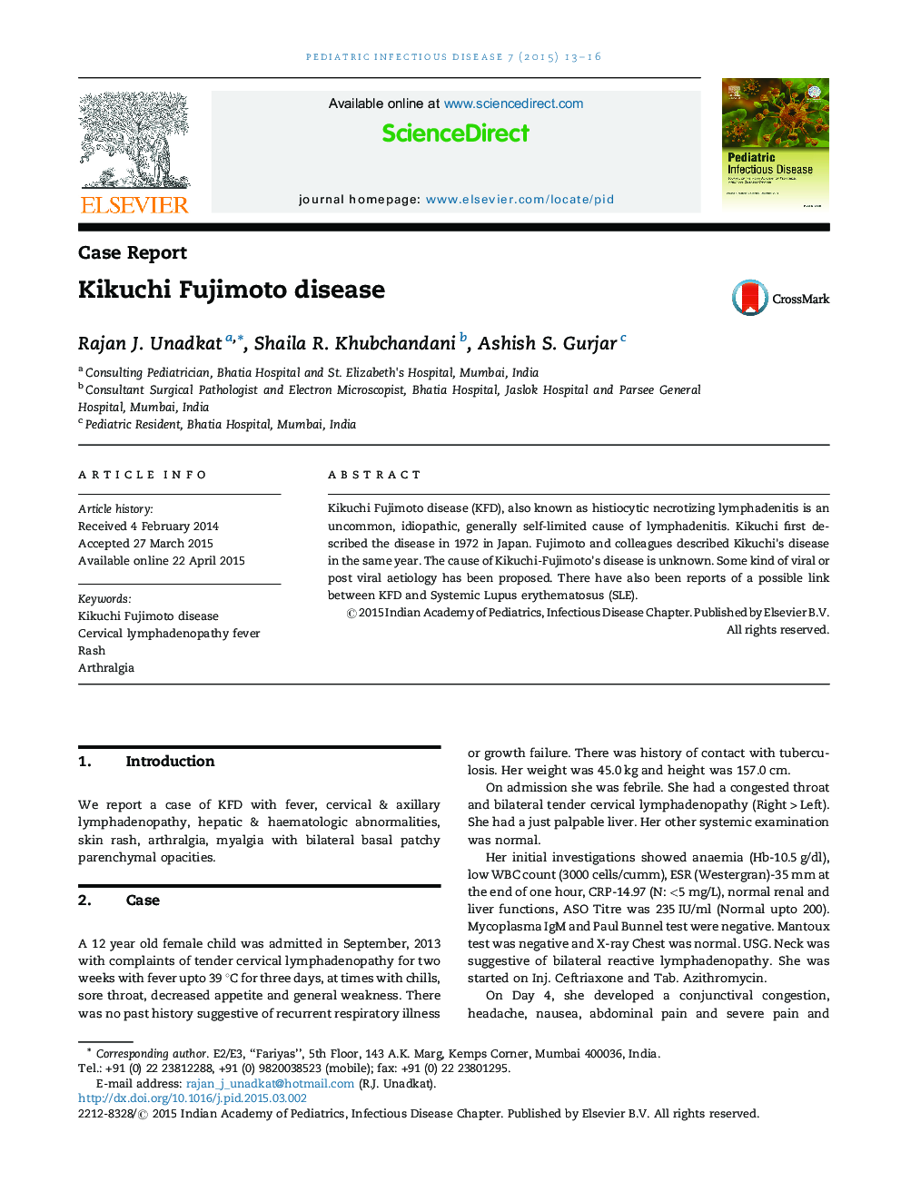 Kikuchi Fujimoto disease