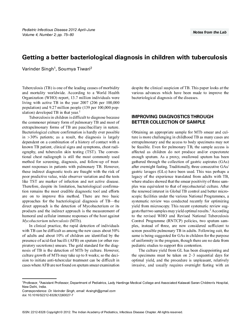 Getting a better bacteriological diagnosis in children with tuberculosis