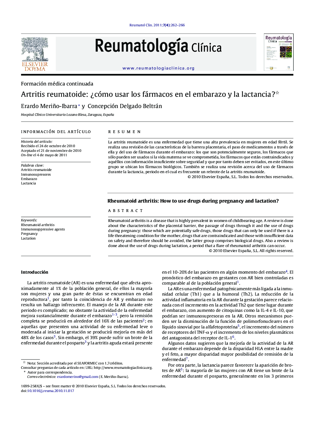 Artritis reumatoide: Â¿cómo usar los fármacos en el embarazo y la lactancia?