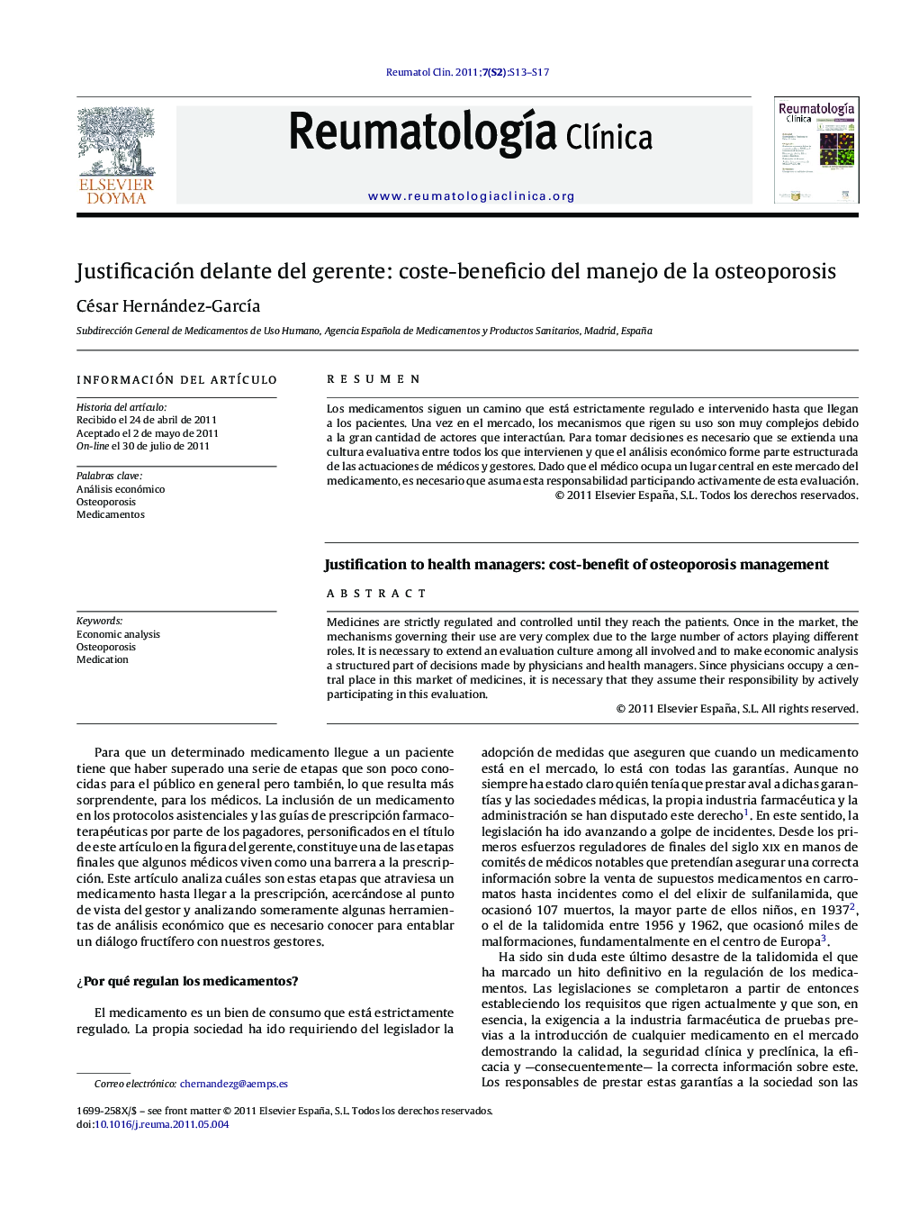 Justificación delante del gerente: coste-beneficio del manejo de la osteoporosis