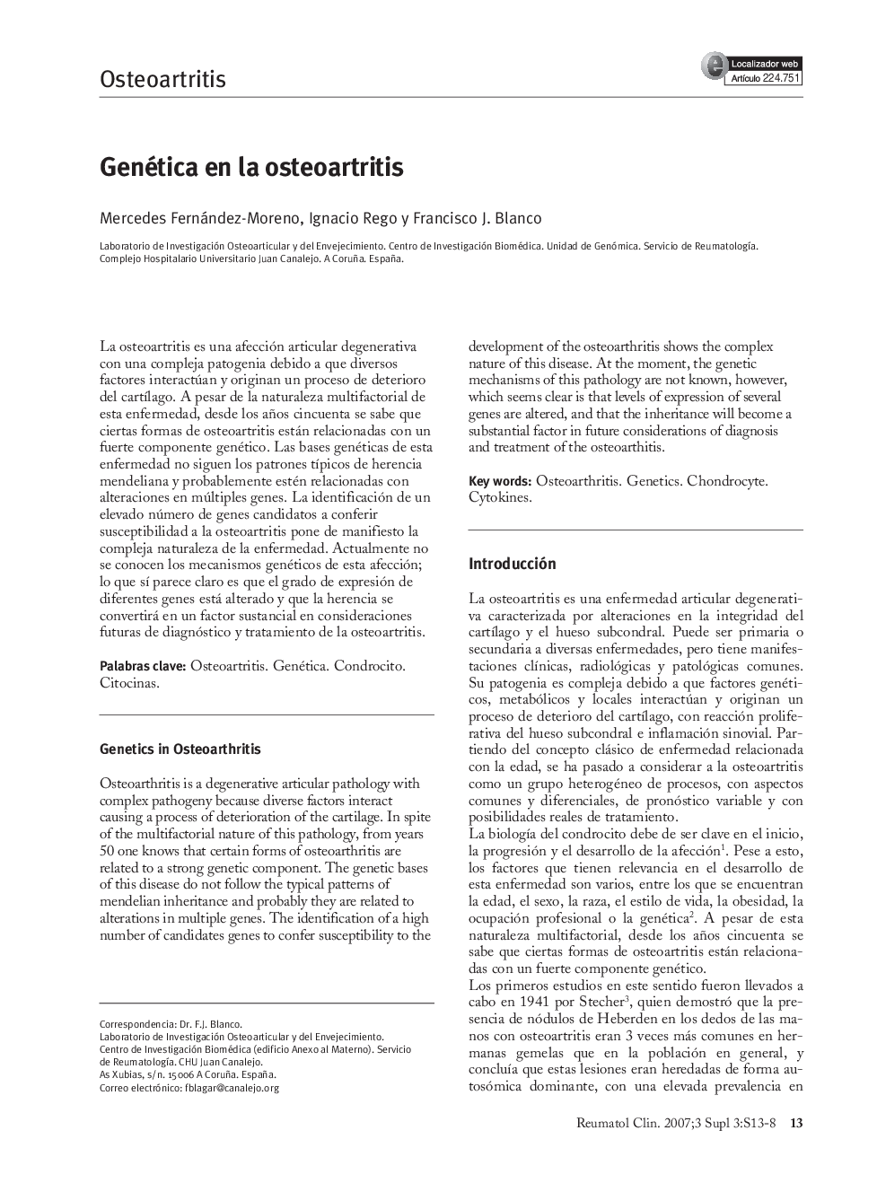 Genética en la osteoartritis