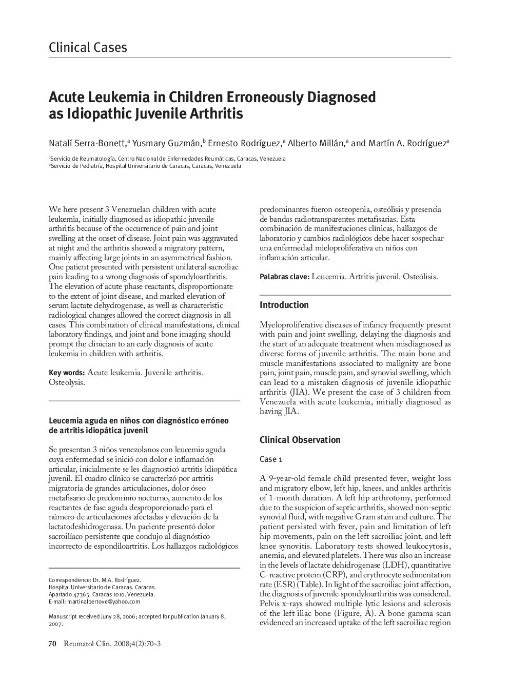 Acute Leukemia in Children Erroneously Diagnosed as Idiopathic Juvenile Arthritis