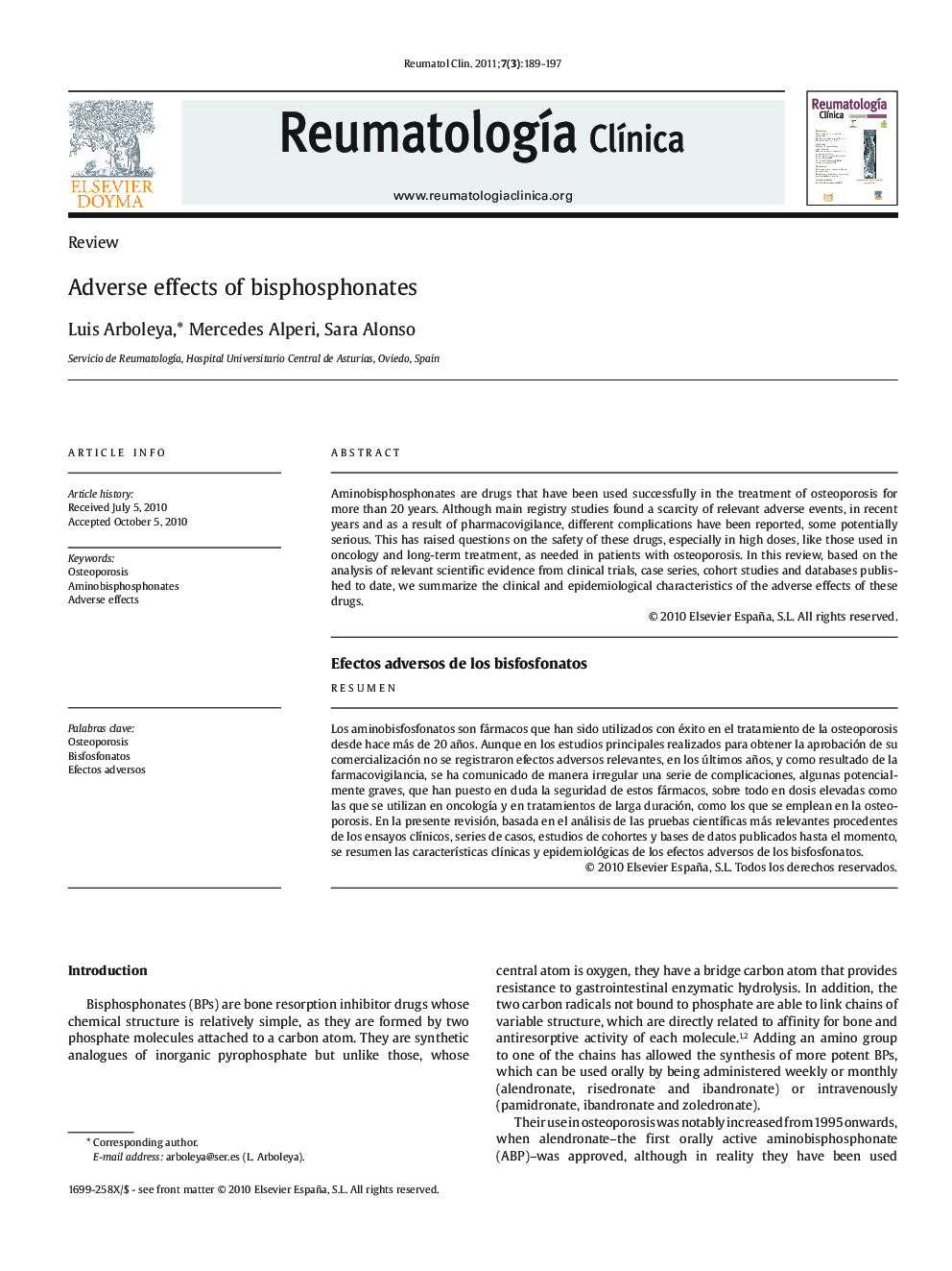 Adverse effects of bisphosphonates