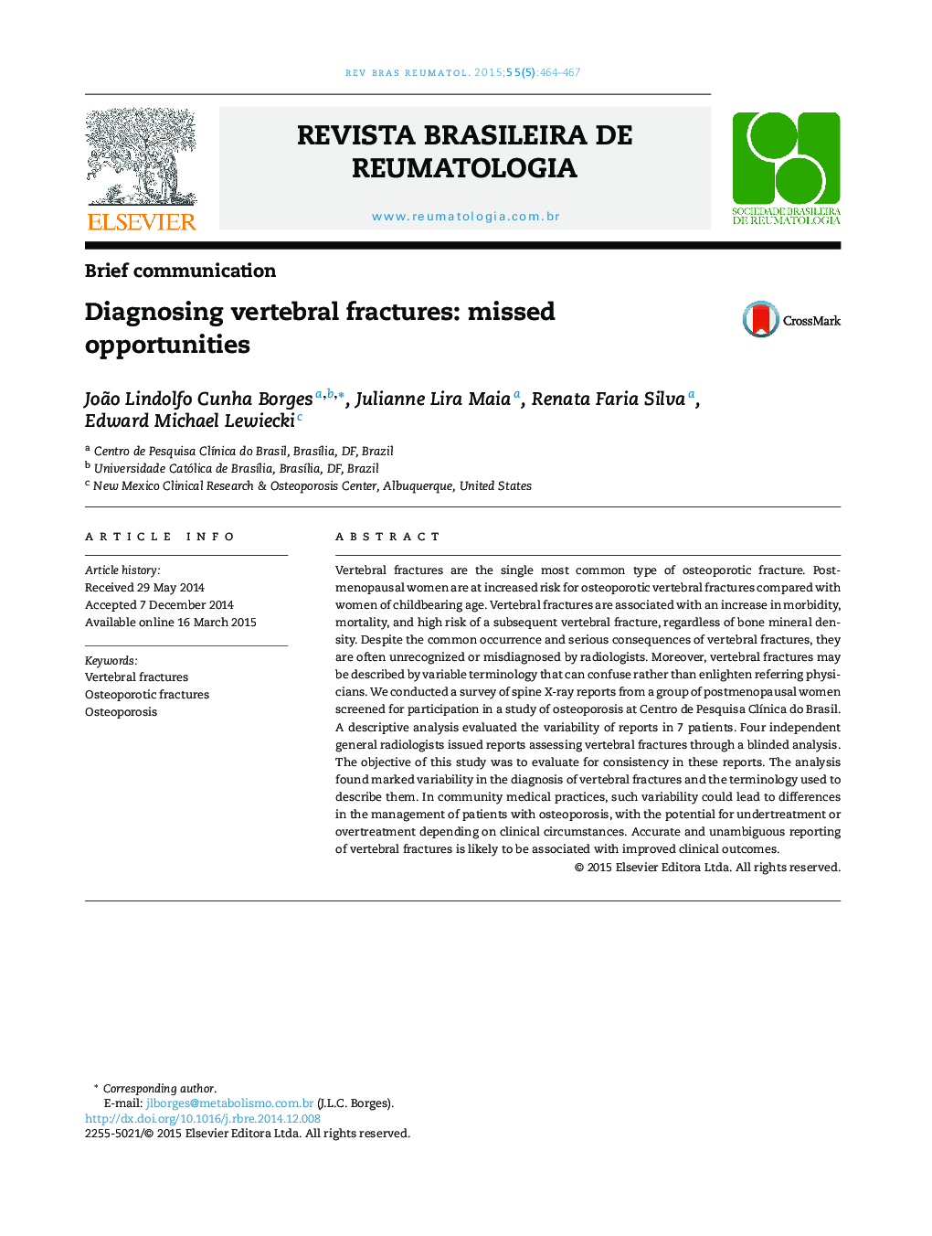 Diagnosing vertebral fractures: missed opportunities