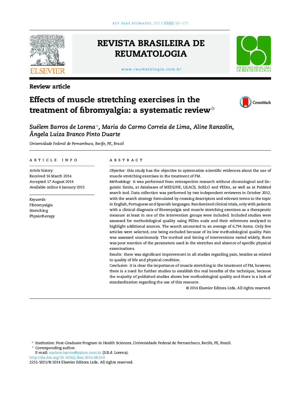 Effects of muscle stretching exercises in the treatment of fibromyalgia: a systematic review 