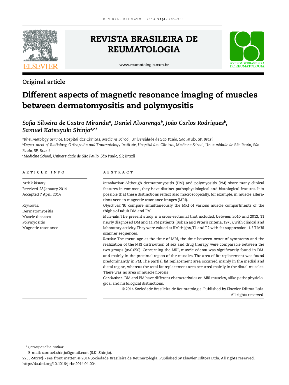 Different aspects of magnetic resonance imaging of muscles between dermatomyositis and polymyositis