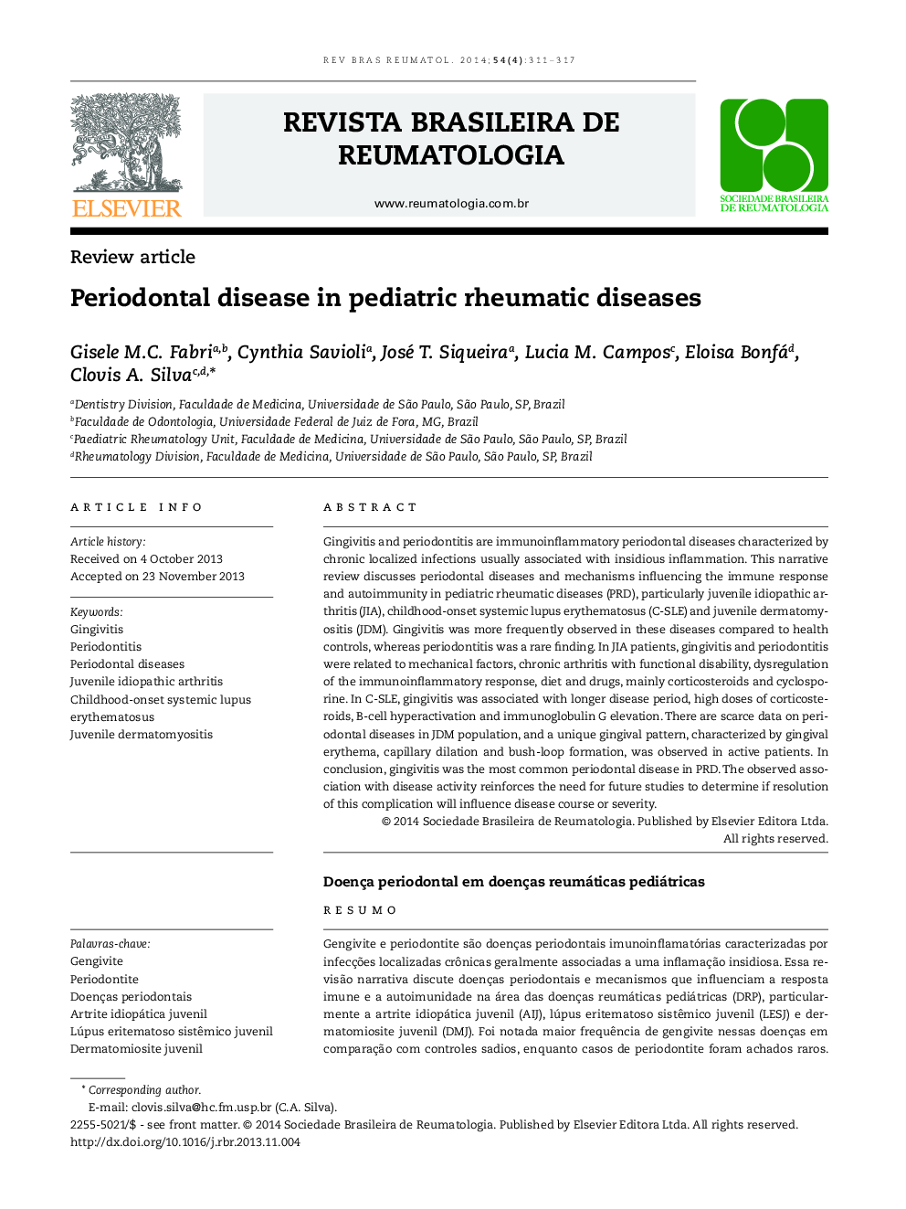 Periodontal disease in pediatric rheumatic diseases