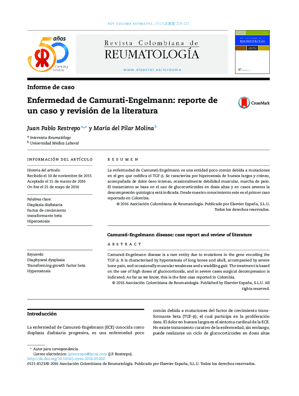 Enfermedad de Camurati-Engelmann: reporte de un caso y revisión de la literatura