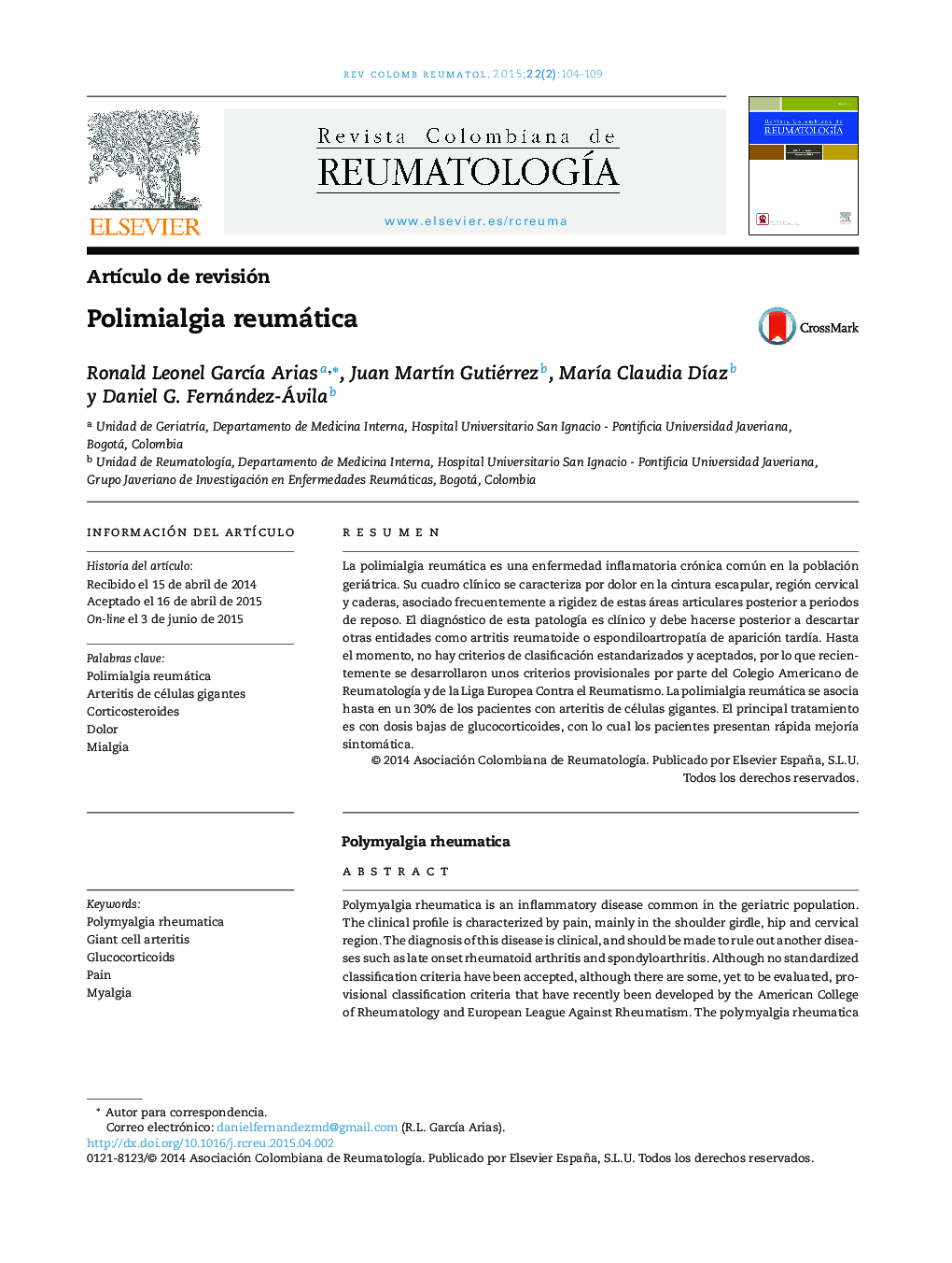 Polimialgia reumática