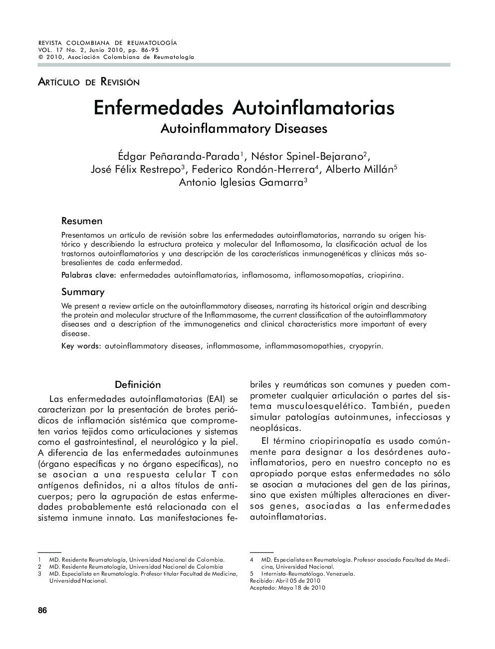 Enfermedades Autoinflamatorias