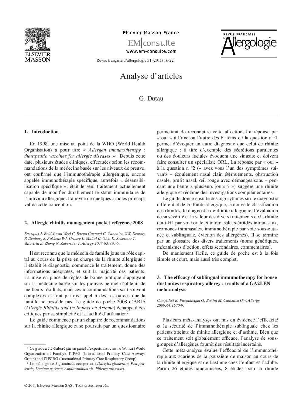 Analyse d'articles