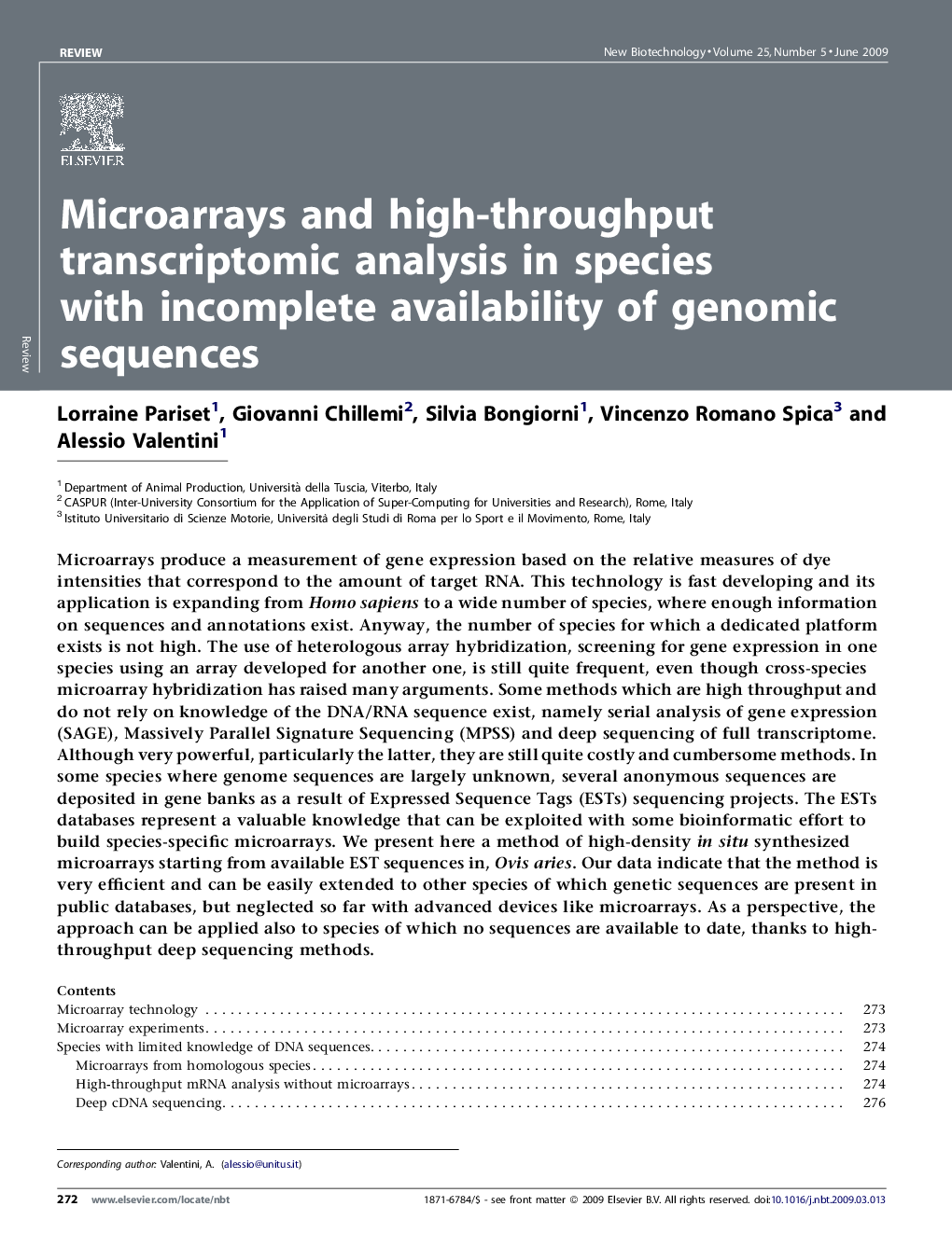 Microarrays and high-throughput transcriptomic analysis in species with incomplete availability of genomic sequences