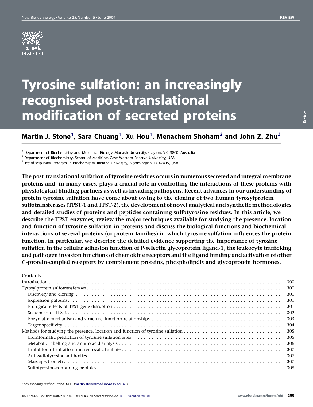 Tyrosine sulfation: an increasingly recognised post-translational modification of secreted proteins