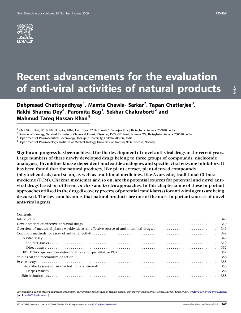 Recent advancements for the evaluation of anti-viral activities of natural products