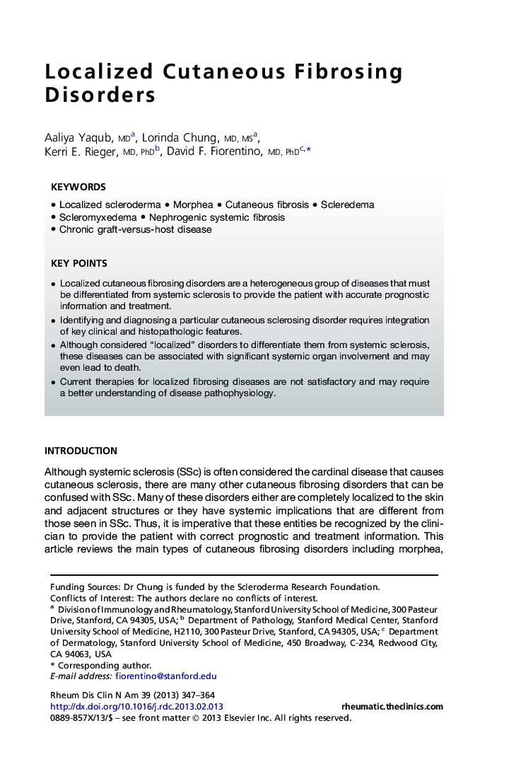 Localized Cutaneous Fibrosing Disorders