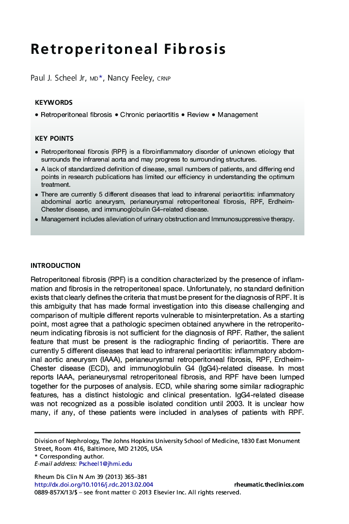 Retroperitoneal Fibrosis