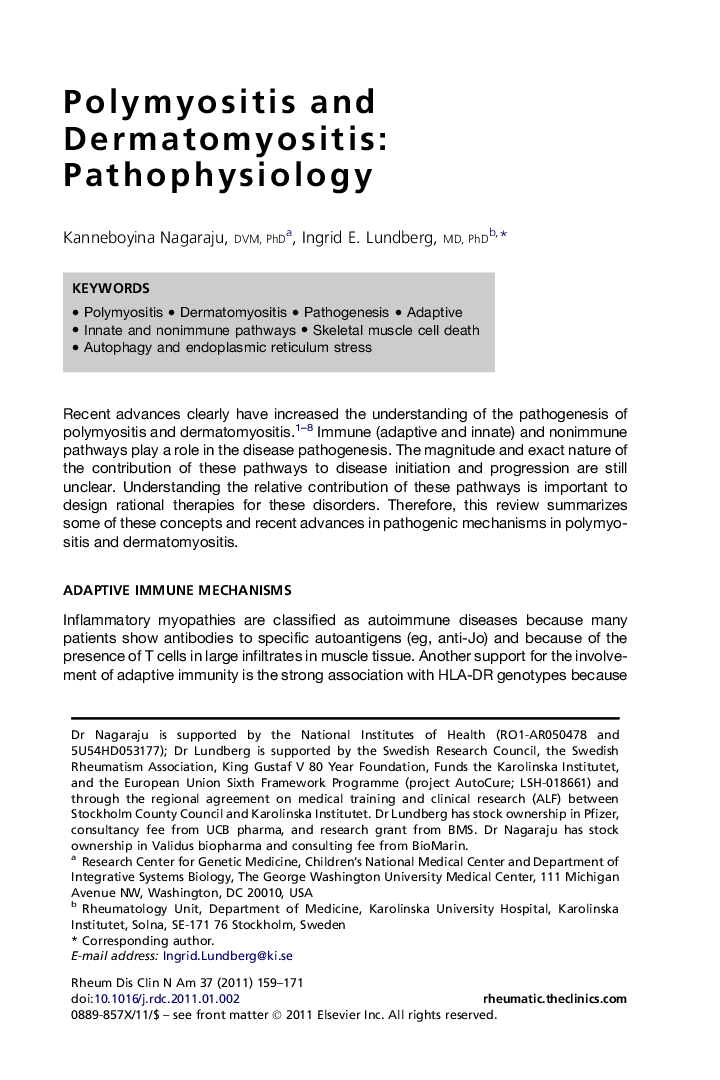 Polymyositis and Dermatomyositis: Pathophysiology