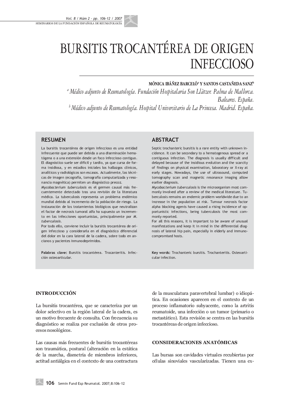 Bursitis trocantérea de origen infeccioso